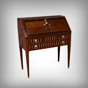 Slant-front Desk In Rosewood And Mahogany, Louis XVI Style – Mid-19th Century
