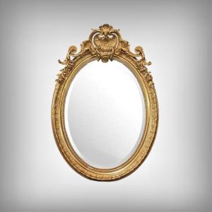 Grand Miroir en Bois Doré, style Louis XV – 2ème partie XIXe