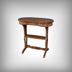 Mahogany And Rosewood Marquetry Coffee Table, Louis XVI Style – Late 19th Century