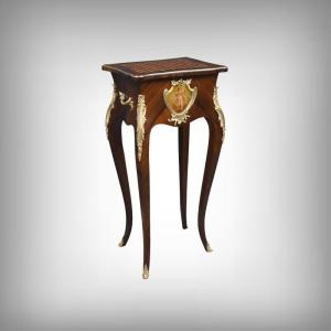 Small Marquetry Work Table, Louis XV Style – Late 19th Century