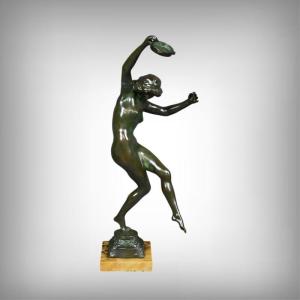 Bronze « La Danseuse au Tambourin », signé C. Binder – Début XXe