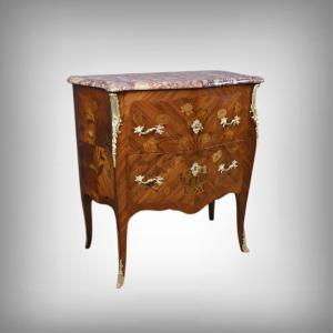 Small Marquetry Commode, Louis XV Style – Early 20th Century