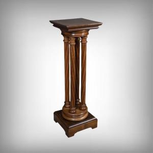 Swivel Walnut Side Table, Neo-gothic Style – 1900