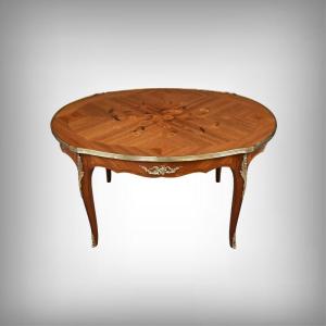 Louis XV Style Rosewood Marquetry Coffee Table – Mid-20th Century