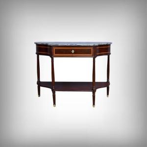 Console en Acajou & Marbre, époque Louis XVI – Fin XVIIIe