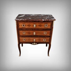 Marquetry Chest Of Drawers, Louis XV–louis XVI Transition Style – Mid-20th Century