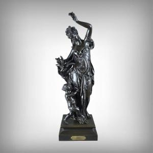 Important "summer" Bronze, Signed Carrier-belleuse – 2nd Half Of The 19th Century