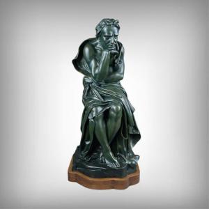 Important Bronze Sculpture, “the Thinker,” Signed Chiparus, Art Deco – First Half Of The 20th Century