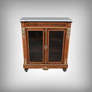 Display Cabinet In Rosewood And Cherry Wood Marquetry, Napoleon III Style—second Half Of The 19th Century