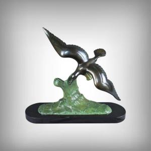 Bronze "bird In Flight," Signed Charles Ruchot, Art Deco – Early 20th Century