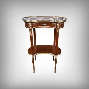 Small Kidney-shaped Mahogany Table, Transition Style – Early 20th Century