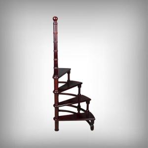 Escalier de Bibliothèque en Hêtre teinté – XXe
