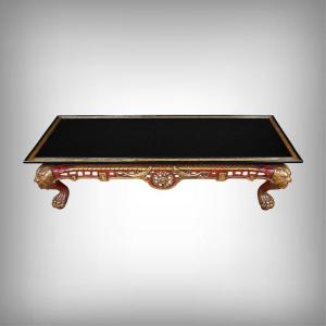 Grande Table Basse Impériale avec plateau de verre, Chine – XXe