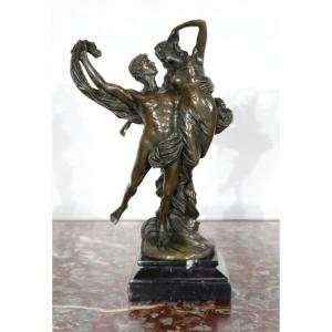 Bronze « Couple De Danseurs Enlacés », De Sartorisio - 1900 
