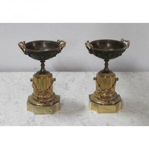 Pair Of Bronze Tidy Boxes With Two Patinas, Louis XVI Taste - Early Nineteenth