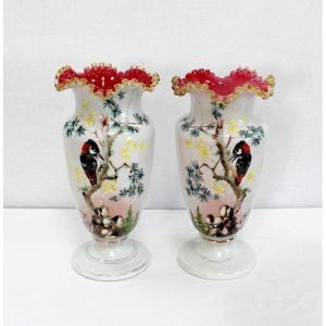  Importante Paire De Vases En Opaline – 1900 