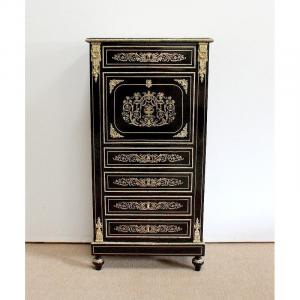 Secretary In Blackened Wood, Napoleon III Period - Nineteenth