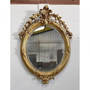 Important Oval Golden Mirror - Napoleon III