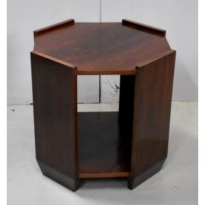 Small Rosewood Pedestal Table, Art Deco - 1920s - 1930s