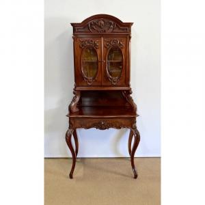 Vitrine Writing Case In Solid Mahogany, Napoleon III Period - 1850