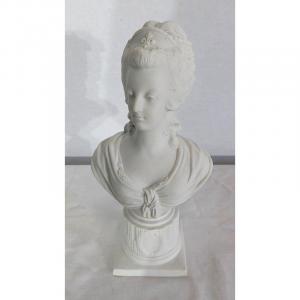 Biscuit Bust Of Marie Antoinette - Late 19th Century