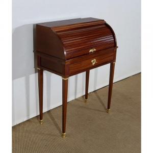 Small Cylinder Desk In Mahogany, Louis XVI Style - Late Nineteenth