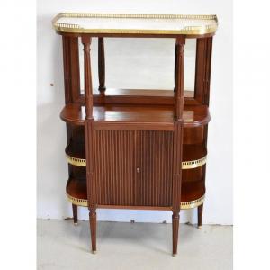 Small Between-two Cabinet In Solid Mahogany, Louis XVI Style - 1st Part Nineteenth