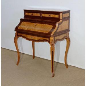 Rare Lady's Desk In Precious Wood, Louis XV Style, Napoleon III Period - 1850