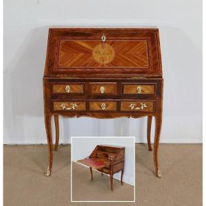 Middle Slope Desk In Precious Wood, Louis XV Period - Eighteenth
