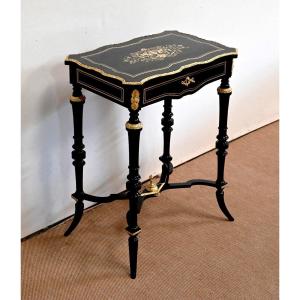 Small Table In Blackened Pear Tree, Napoleon III Period - Mid-19th Century