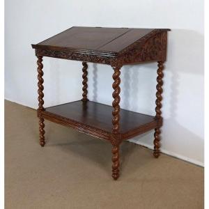 Important Lectern In Solid Oak, Louis XIII Style - Late Nineteenth