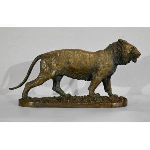 Bronze « Tigre Marchant », De C. Fratin – Milieu XIXe