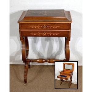 Small Writing Dressing Table In Rio Rosewood, Charles X Period - Early 19th Century