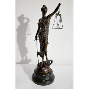 Bronze « Thémis, Déesse De La Justice », Par Charles B. – XIXe