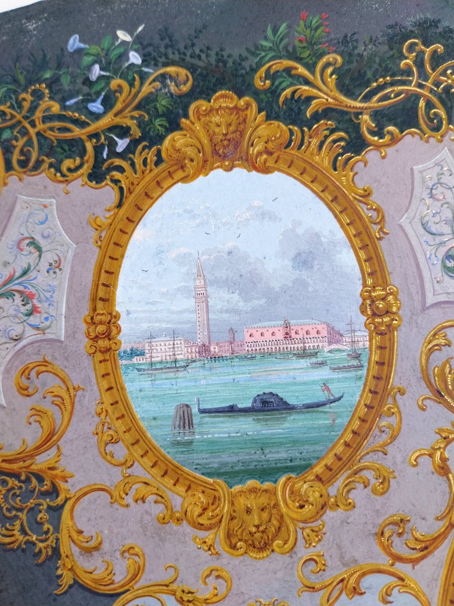 Projet d'éventail par Giovanni Prosdocimi - Bal dans un palais à Venise-photo-2