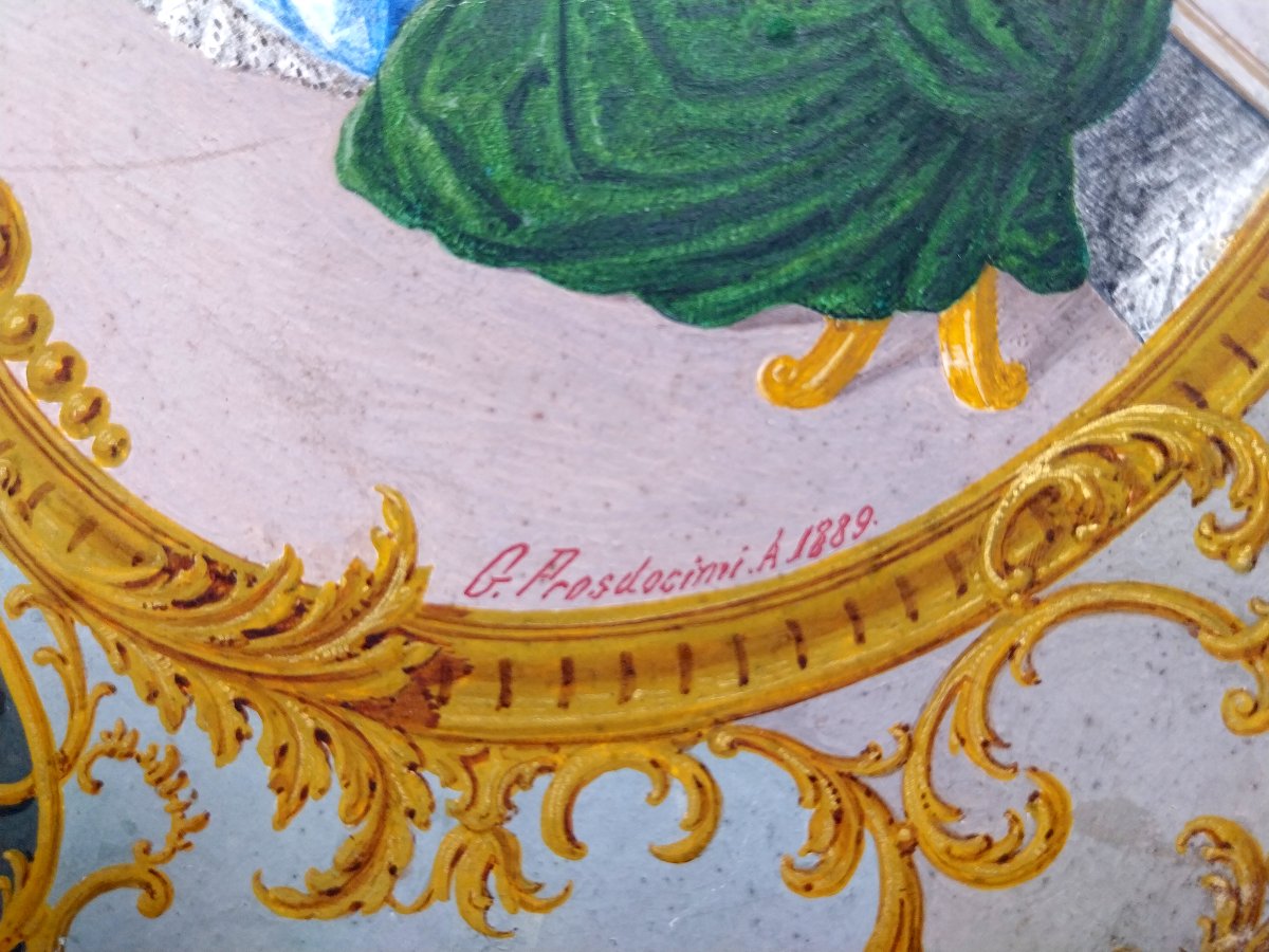 Projet d'éventail par Giovanni Prosdocimi - Bal dans un palais à Venise-photo-4