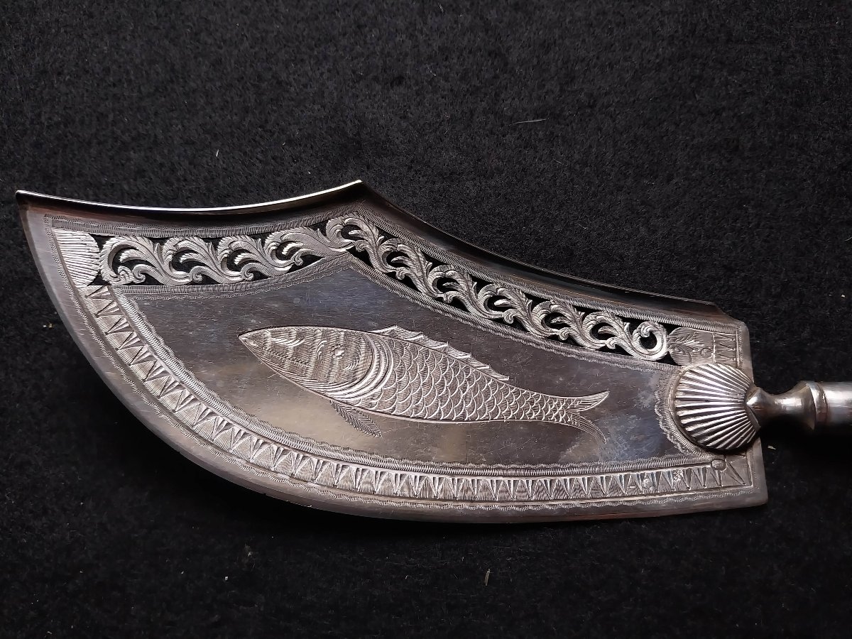 Pelle à poisson de service en argent 1er titre Paris - Premier Empire-photo-3