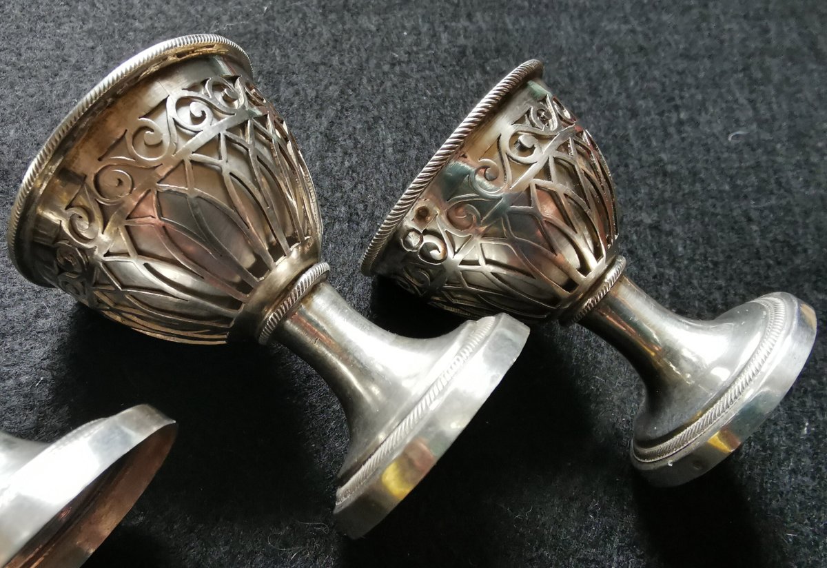 SUITE DE 4 COQUETIERS EN ARGENT - PARIS 1er EMPIRE-photo-3