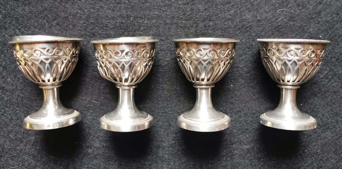 SUITE DE 4 COQUETIERS EN ARGENT - PARIS 1er EMPIRE