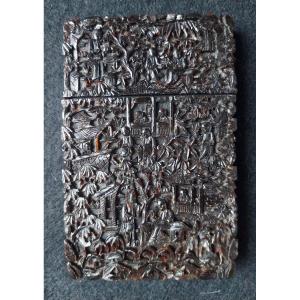 Carved Tortoiseshell Card Case, China, Circa 1860