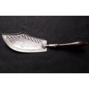 Silver Fish Serving Spoon, 1st Standard, Paris—first Empire