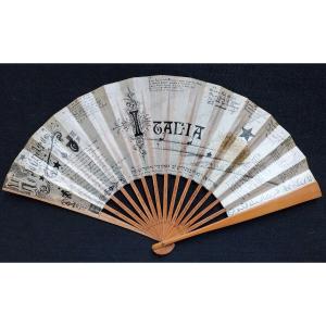 Fan, A Gift From An Italian Philologist, C. 1900