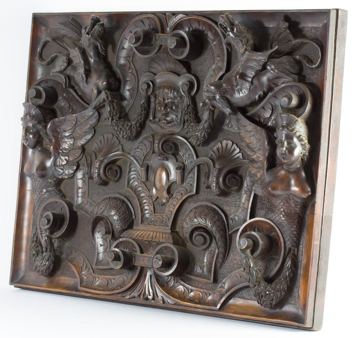 Magnificent 19th Century French Carved Walnut Panel-photo-2