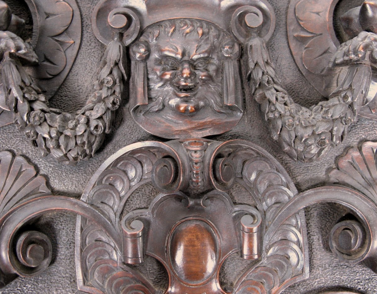 Magnificent 19th Century French Carved Walnut Panel-photo-4