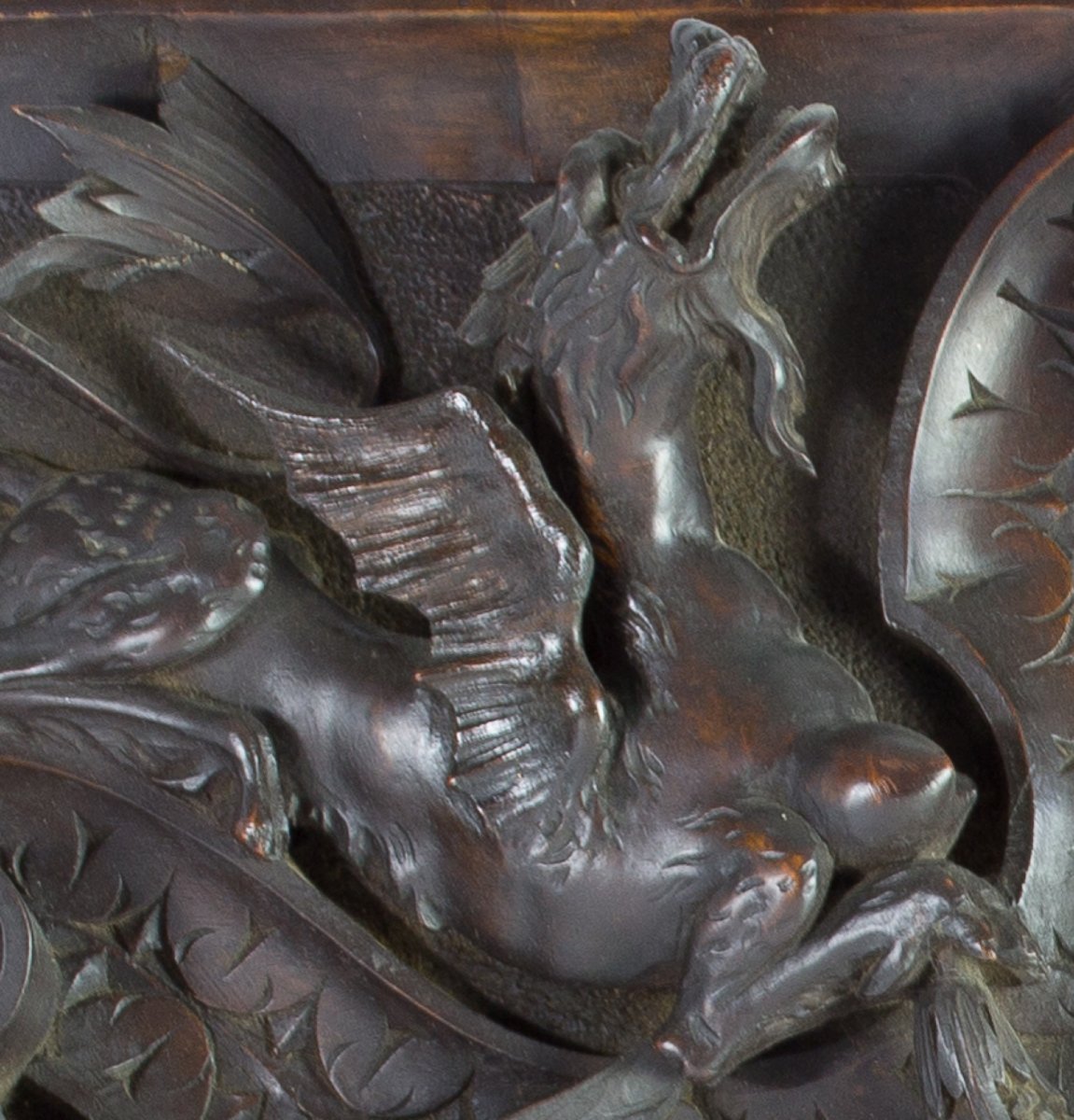 Magnificent 19th Century French Carved Walnut Panel-photo-5