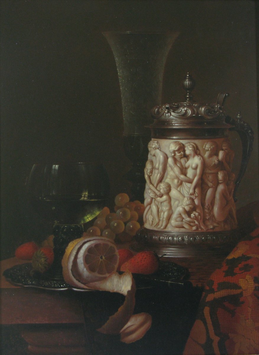 Andreas Gyula Bubarnik (hungarian 1936-2010) Still Life Oil On Panel-photo-2