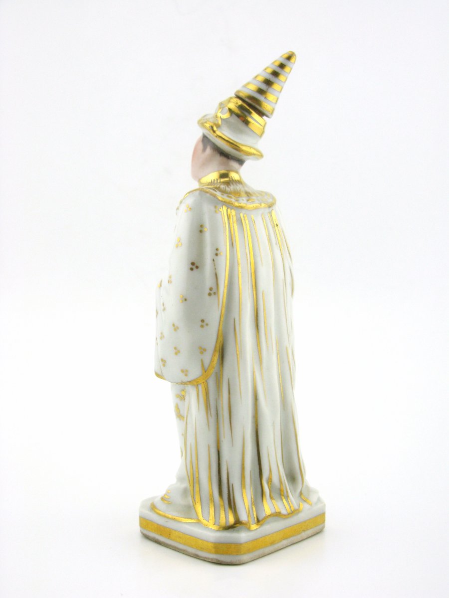 19th Century Paris Porcelain Figurative Perfume Bottle Depicting Pierrot Singing-photo-3