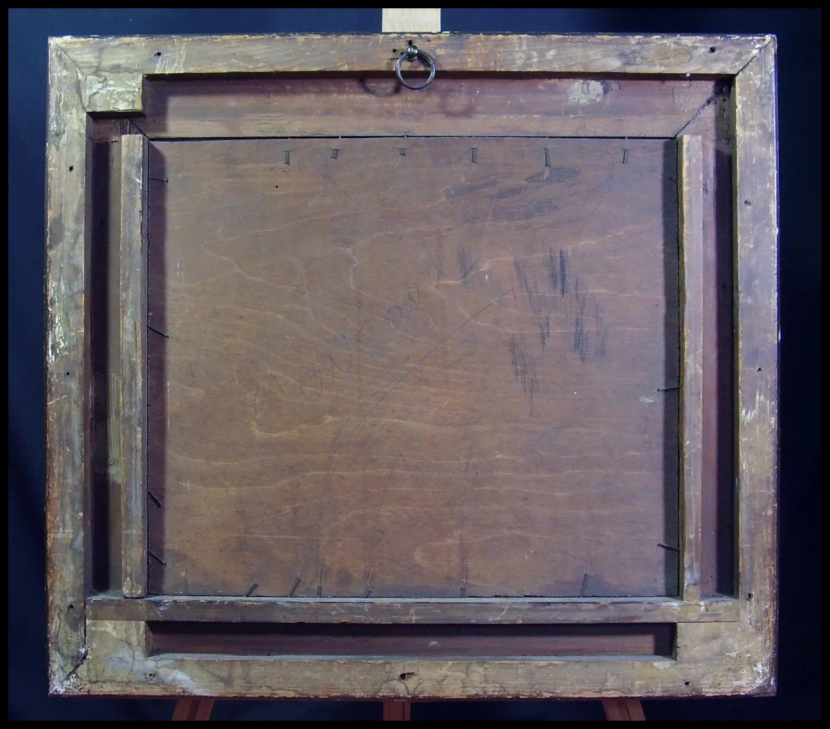 Peinture à l'huile sur panneau de l'école impressionniste française du XIXe siècle-photo-3