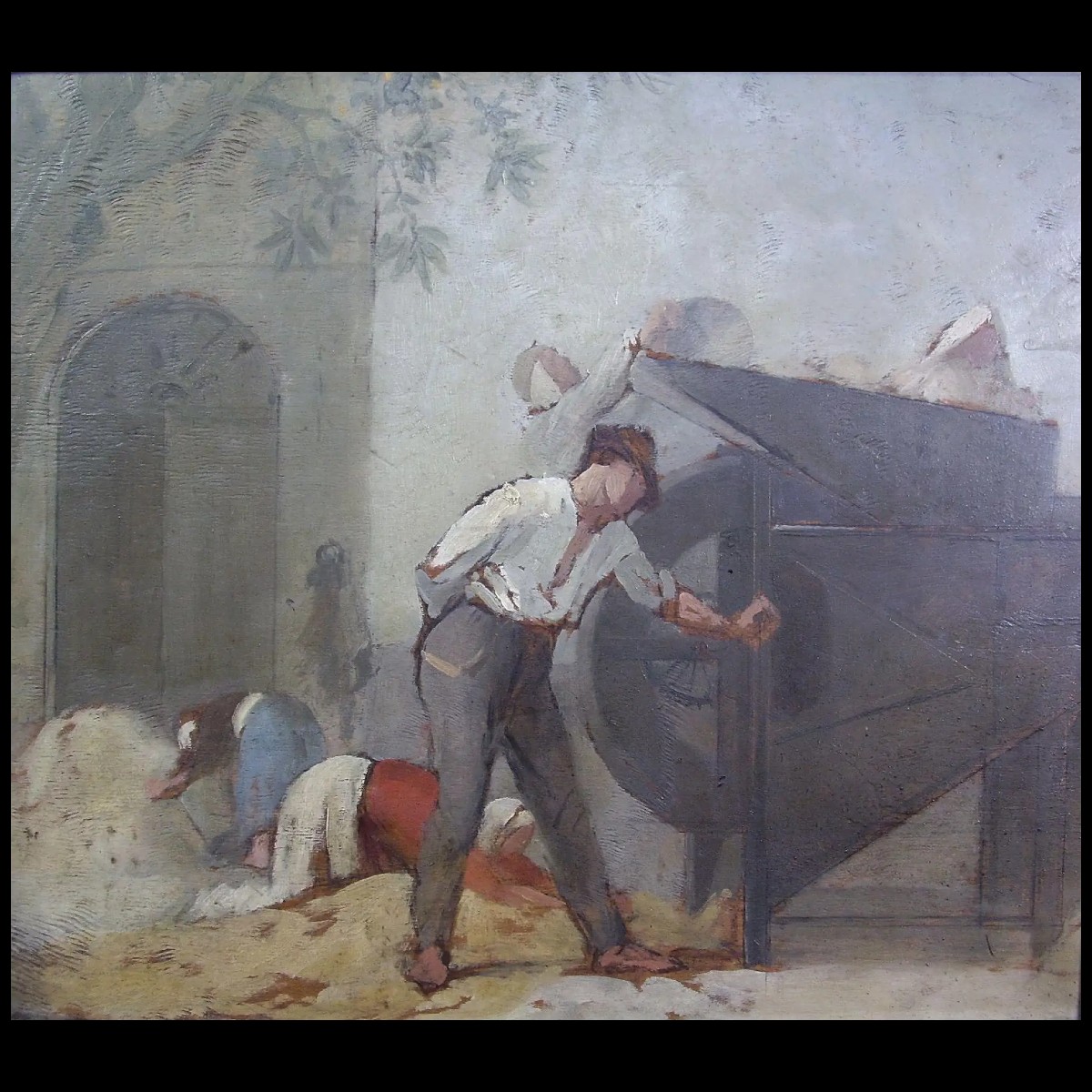 Peinture à l'huile sur panneau de l'école impressionniste française du XIXe siècle