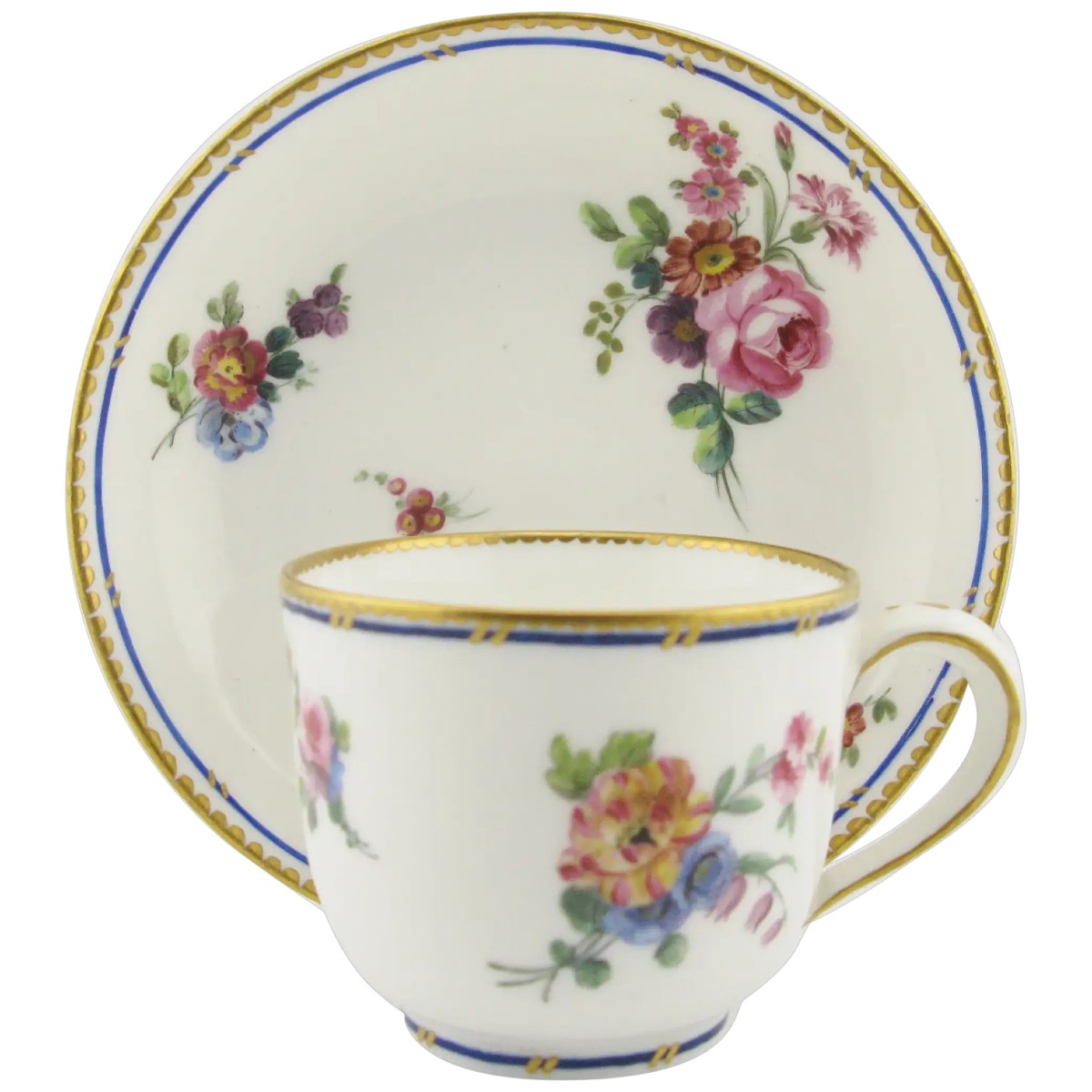 Tasse et soucoupe en porcelaine de Sèvres du XVIIIe siècle, 1766